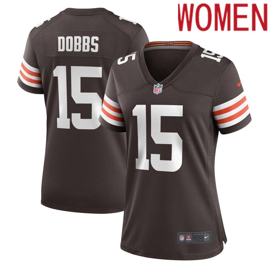 Women Cleveland Browns 15 Joshua Dobbs Nike Brown Game NFL Jersey